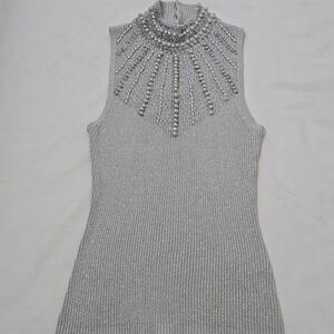 Cache Sleeveless Mock Turtleneck Sweater M